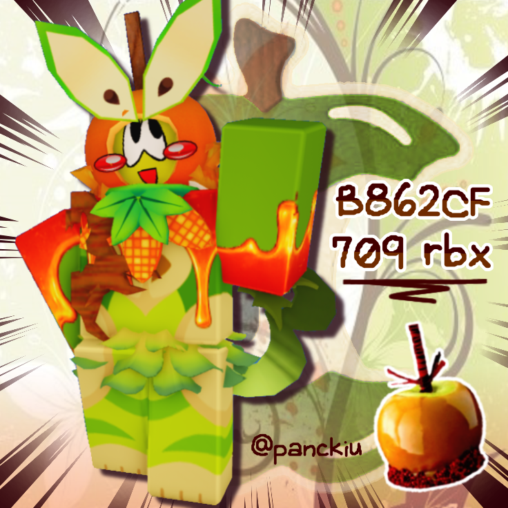 panckiu's tweet photo. popcorn. toast with a jam &amp; eggs. candy green apple. #roblox #robloxart #outfits #furry https://t.co/CjsNlwUefN