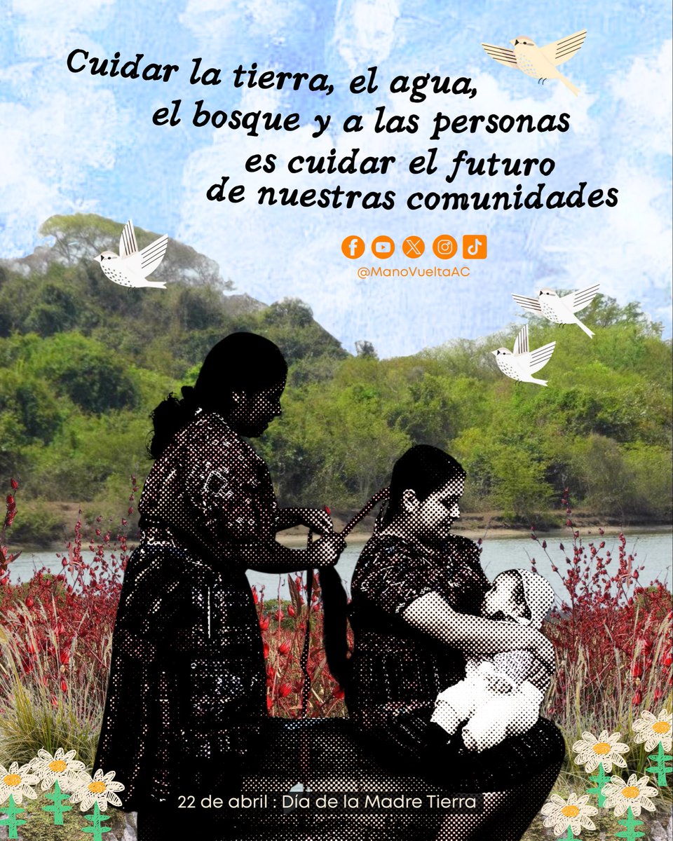 ManoVuelta_AC's tweet photo. 🌱🌎 Hoy, en el #DíadelaMadreTierra reconocemos que nuestros territorios se cuidan y se sostienen en colectivo 

✊🏾✊🏿 Cuidar la tierra, es cuidar el futuro de nuestras comunidades 

#ManoVueltaAC https://t.co/ZVja2Ev8As