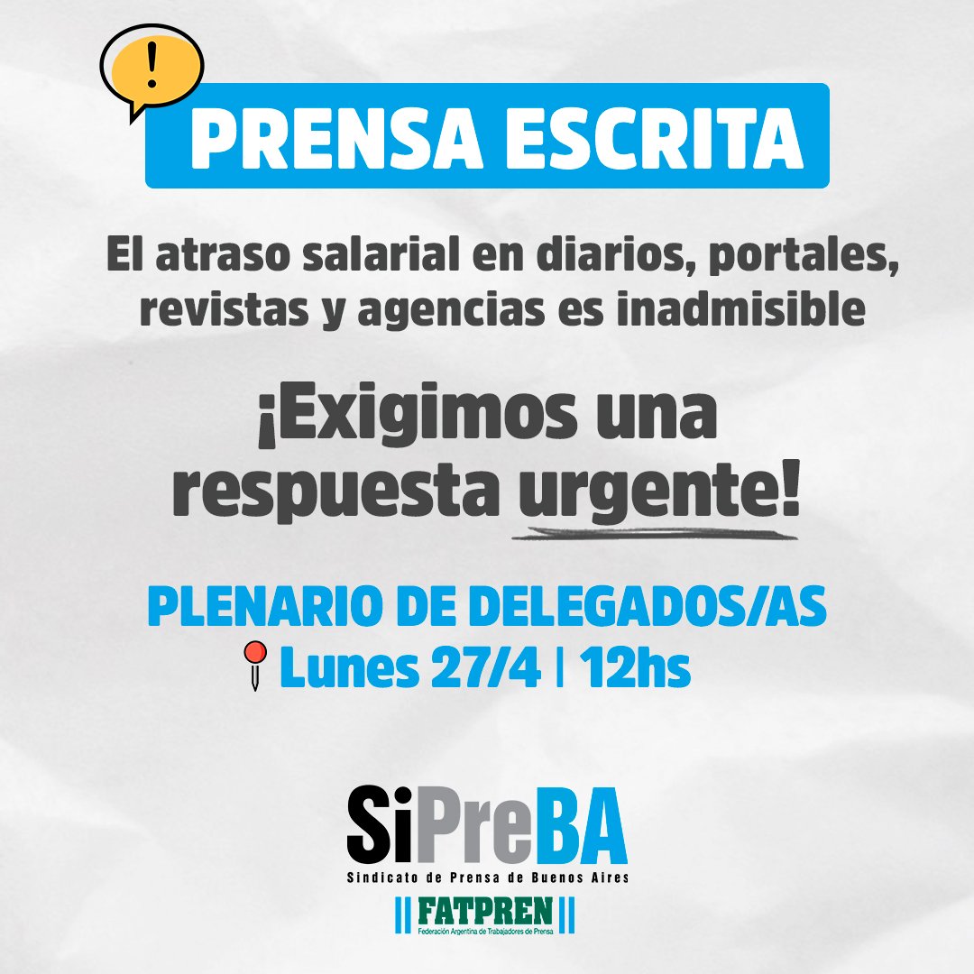 SiPreBA - Sindicato de Prensa de Buenos Aires tweet media