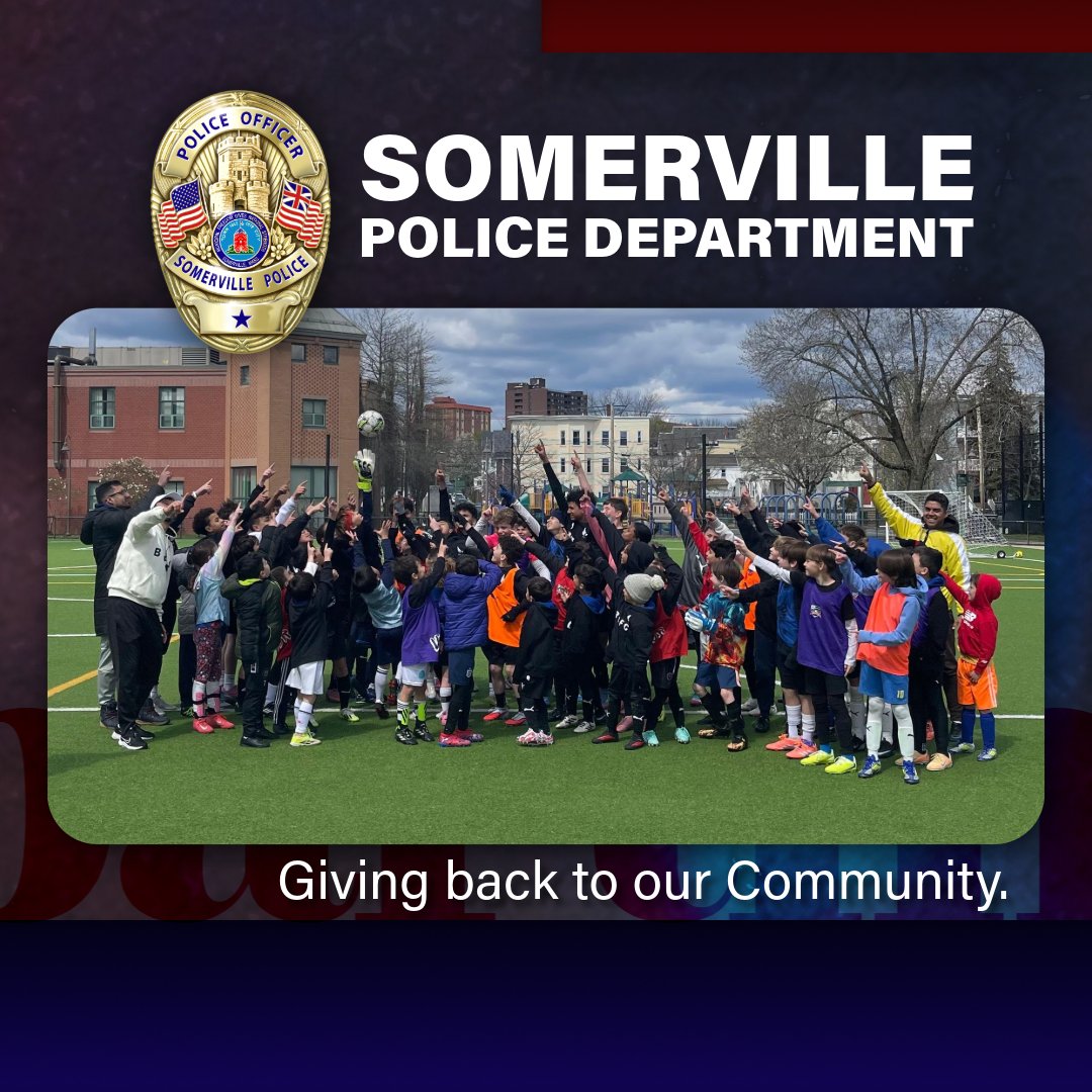 SomervillePD's tweet photo. We visited an April School Vacation soccer camp for the Somerville youth hosted by Boston Vigor FC at the Capuano Field. We had a productive talk and he has agreed to partner with the Somerville PD and the Mystic Learning Center to provide scholarships this summer!
@bostonvigorfc https://t.co/yDxRXlbftb