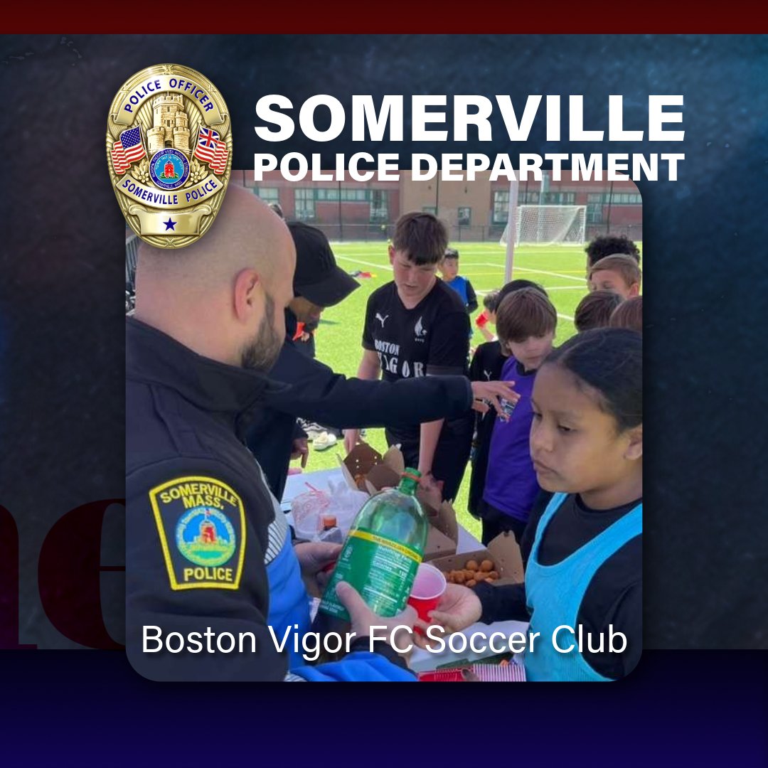 SomervillePD's tweet photo. We visited an April School Vacation soccer camp for the Somerville youth hosted by Boston Vigor FC at the Capuano Field. We had a productive talk and he has agreed to partner with the Somerville PD and the Mystic Learning Center to provide scholarships this summer!
@bostonvigorfc https://t.co/yDxRXlbftb