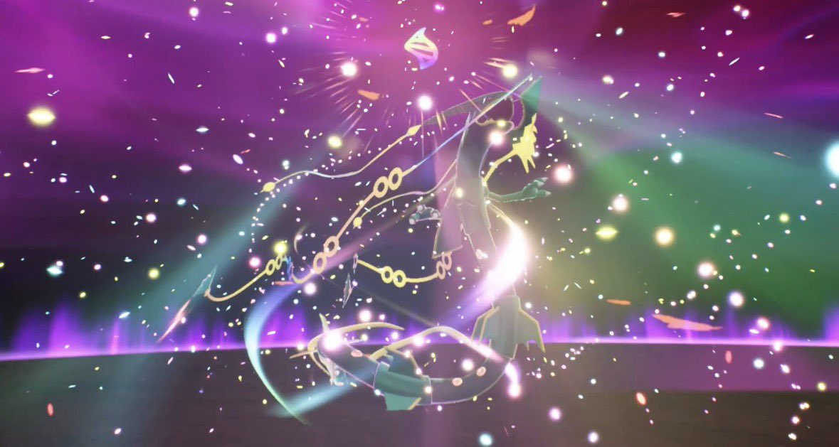 SilverzHyper123's tweet image. Well, I finally brought over my favourite pokemon all the way from Pokemon Omega Ruby my Rayquaza Nicknamed “Zephyr” this is bassicly the first thing I did👀😍 #Pokémon