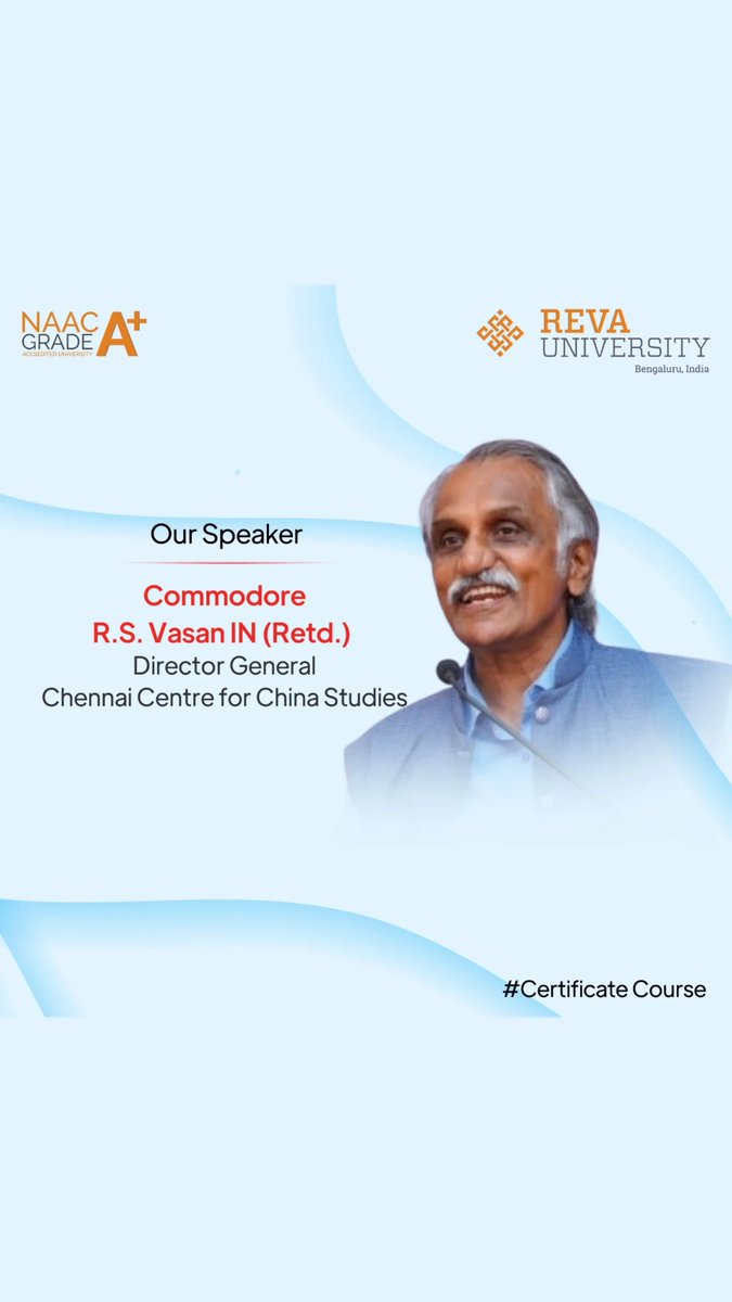 DaveSolanki's tweet photo. Join the Certificate Course on India's National Security in the Age of Techno-Geopolitical Disruption organized by School of Geopolitics and Public Policy,  @REVAUniversity. Registration Link: https://t.co/gy4XxseXcI https://t.co/BTLlkSvOPR