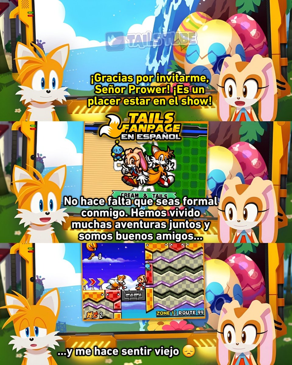 Parece que a Tails no le gusta sentirse mayor de edad. Quiere seguir sintiéndose jovencito. 💛