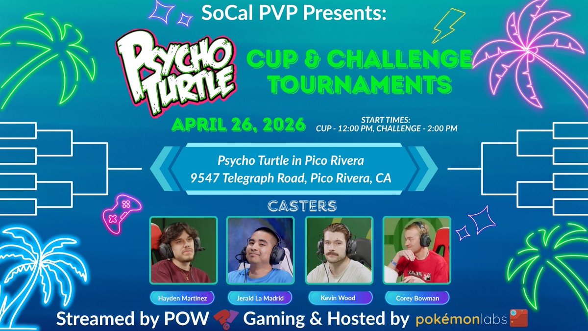 pokemonlabs's tweet photo. Looking for some fire #PokemonGO #PVP? Look no further! Head on down to @PsychoTurtleTCG this Sunday where the best of #SoCal compete. Get all the deets at https://t.co/1B2RxIH6lY

#PlayPokemon #PokemonGOApp https://t.co/iphoCKKEy6