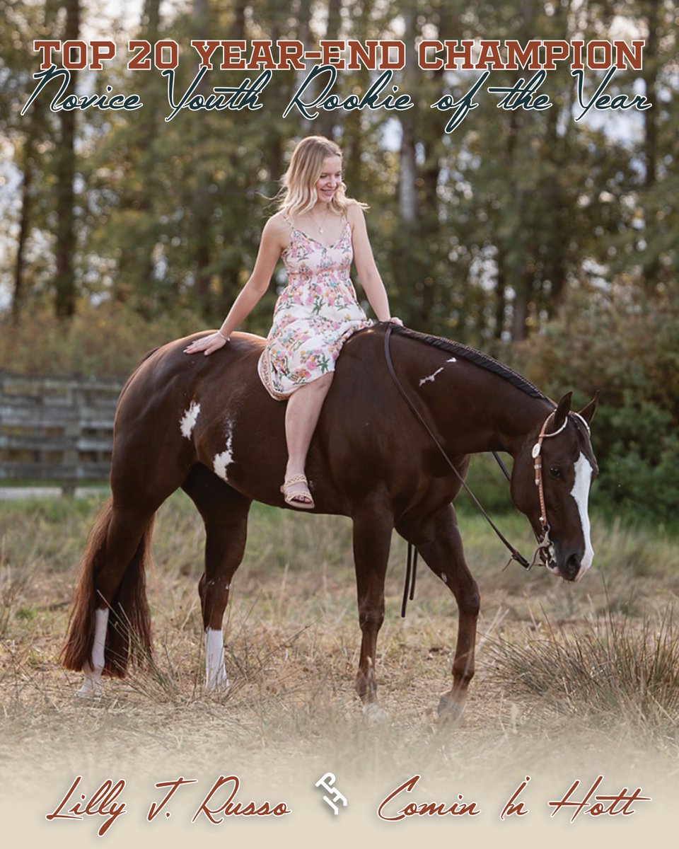 APHAnews's tweet photo. Let's hear it for your Novice Youth Rookie of the Year, Lilly J. Russo &amp; Comin In Hott 📷

View this year’s winners in the latest digital-only edition of the Paint Horse Journal 📷https://t.co/9mFnw9xxh2

#MarkedForGreatness | #APHA | #PaintHorse https://t.co/K0ahc6NlZo