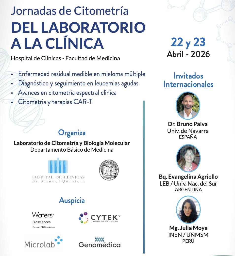 CatedraHemato's tweet photo. Paralelamente a las 4tas Jornadas Integradas de Hematología en el piso 15 @hcmquintela  se realizan desde el Laboratorio de Citometría de Flujo y Bología Molecular del @BasicoMedicina  las Jornadas de Citometría del Laboratorio a la Clínica @BrunoPaiva_UNAV @daniela220164 https://t.co/Y42EIVkbP6