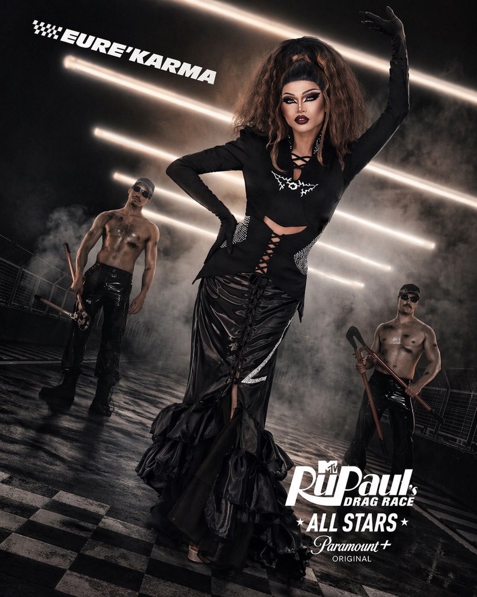 thejjames_'s tweet photo. There’s a fourth bracket, and it’s dark! 🖤

The fastest and the fiercest race yet! 🏁 #AllStars11 starts streaming MAY 8 on Paramount+! 👑

(Mabilis pa ako kay The Flash! Joining the trend early, let’s go! Hahaha) #EureKarma #BicolDragPH #Drag https://t.co/yicEVEy8aP