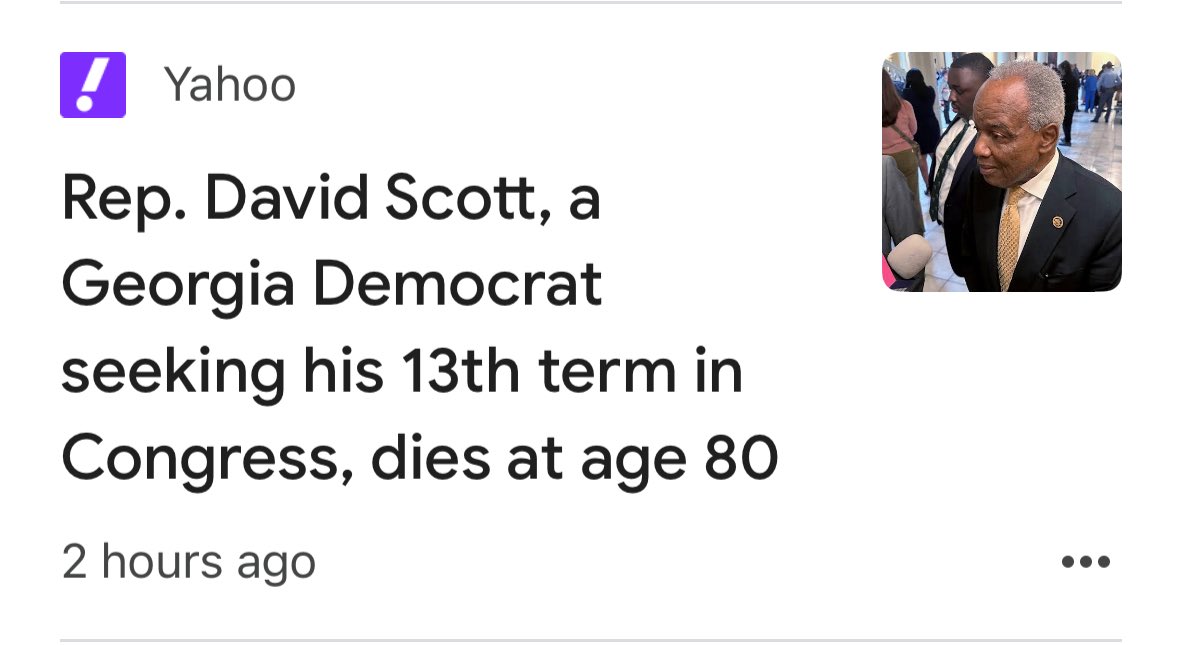 ReallyLiberals's tweet image. No ill- will towards this gentleman, my condolences to his family… BUT 13 TERMS is way too long for anyone in congress! 
Georgia Democrat Rep David Scott passed away at age 80
#TermLimits