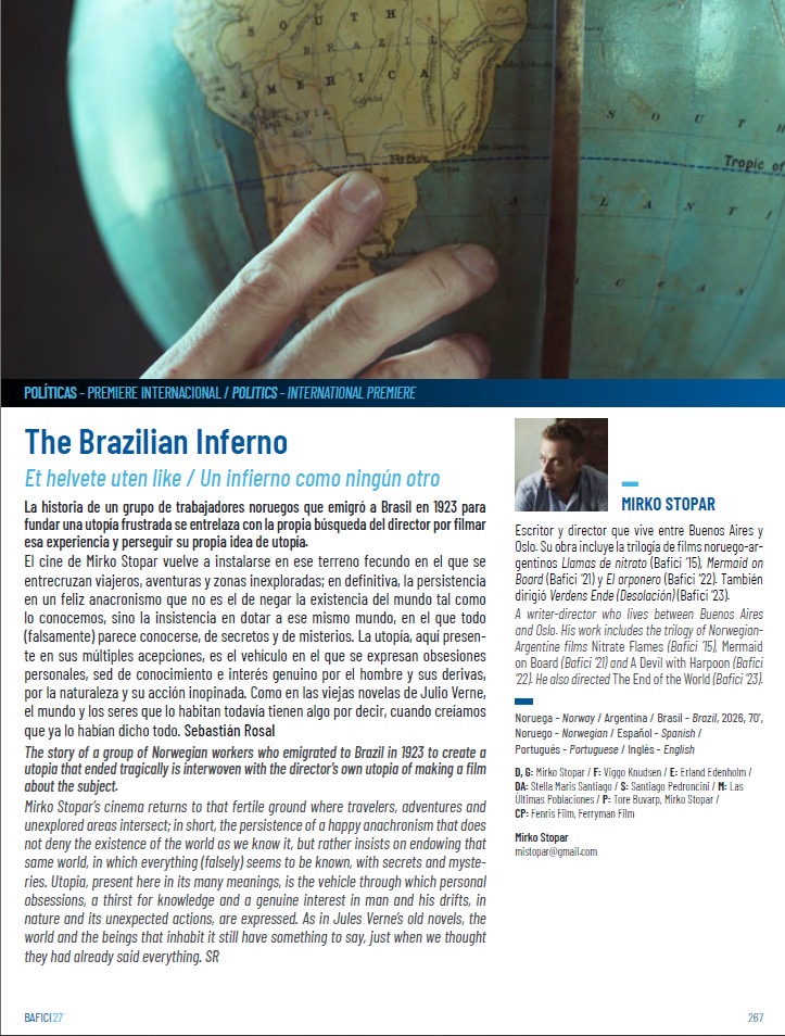 FerrymanFilm's tweet photo. Hace un siglo, un grupo de trabajadores de Rjukan, en Noruega, emigró con sus familias a Brasil en busca de una utopía. Encontraron algo muy distinto.
Esto se cuenta en THE BRAZILIAN INFERNO, film noruego-argentino de Mirko Stopar, que estrena en el #BAFICI el 23.04 @NoruegaenARG https://t.co/9FucQVum4i