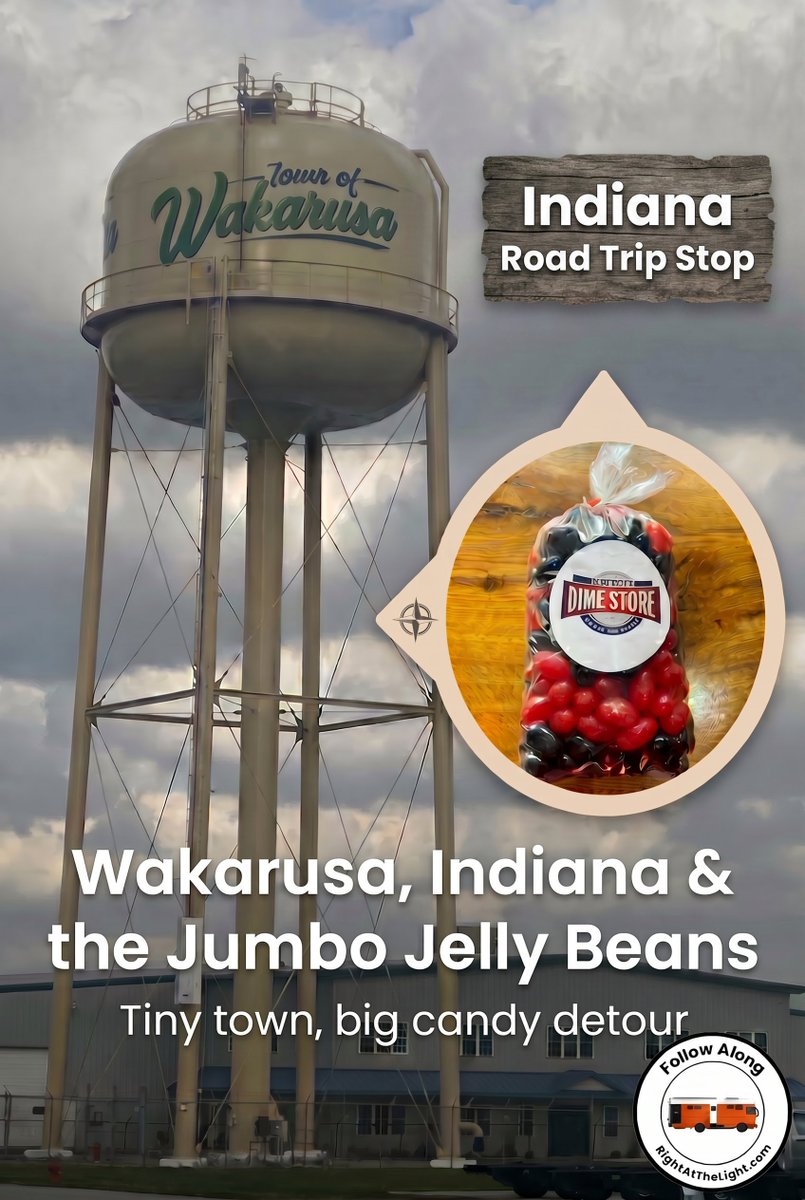 RightAtLight20's tweet photo. It’s National Jelly Bean Day and we have a whole post about accidentally finding JUMBO jelly beans in a town called Wakarusa, Indiana. Also three free RV factory tours. But mostly the jelly beans. 🫘

https://t.co/X3BYZt8F4H https://t.co/hJm7etUORE