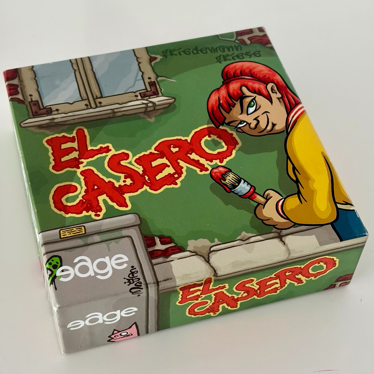 El Casero 🧱. 
Después de tiempo buscándolo, por fin ha caído. Ganas exprimiendo a tus inquilinos: el que mejor lo haga, gana. Ilustraciones curiosas, con personalidad. Es de Friedemann Friese, claro.