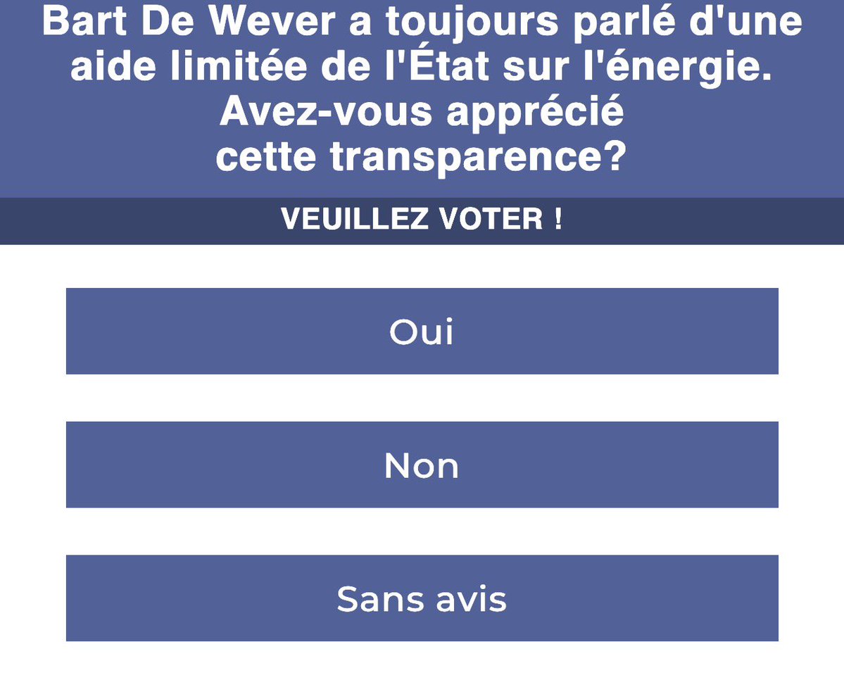 michelhenrion's tweet image. Ah, les "coups de sonde" de #QR le débat @RTBFinfo &amp;gt; avec une fois de plus un biais de toute beauté. La formulation oriente vers une validation politique implicite de Bart De Wever. (vérité établie avant même de poser la question, une prémisse présentée comme un fait) Et le mot