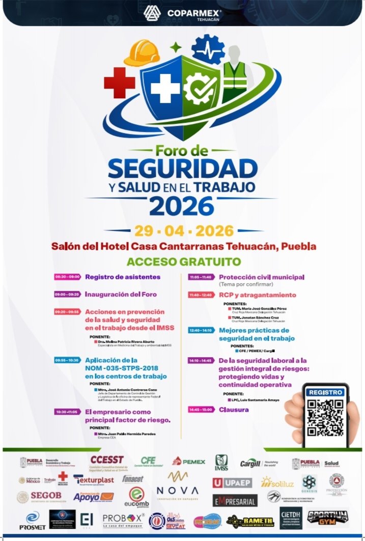 Foro de Seguridad y Salud en el Trabajo 2026.

🚧 Seguridad + Salud = Futuro
Nos vemos este 29 de abril
🎟️ Acceso gratuito