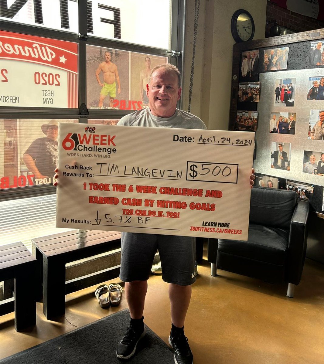 360FitnessRD's tweet image. 🌟 Tim crushed his #6WeekChallenge at #360Fitness! 🌟 

✅ Reduced body fat by 5.7% &amp;amp; boosted strength

Always eager to improve, Tim's positive attitude &amp;amp; progress are inspiring! 

He's coming back for more—excited for the next 6 weeks, Tim!

Join today ➡️ 360fitness.ca/6weeks