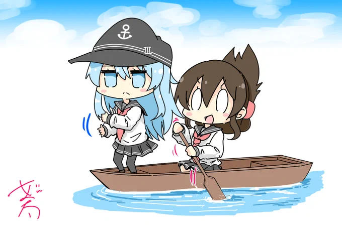 流行のショート動画に便乗してバズろうとする響と電 #艦これ #艦これイラスト