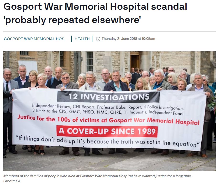 NURSES RAISED THE ALARM. 456 PEOPLE DIED.

In February 1991, a group of nurses at Gosport War Memorial Hospital held a meeting at a colleague's house because they were scared to talk about it anywhere else.

They had watched elderly patients being sedated into death with