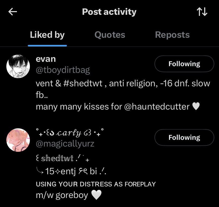 goreboy of shedtwt tweet media