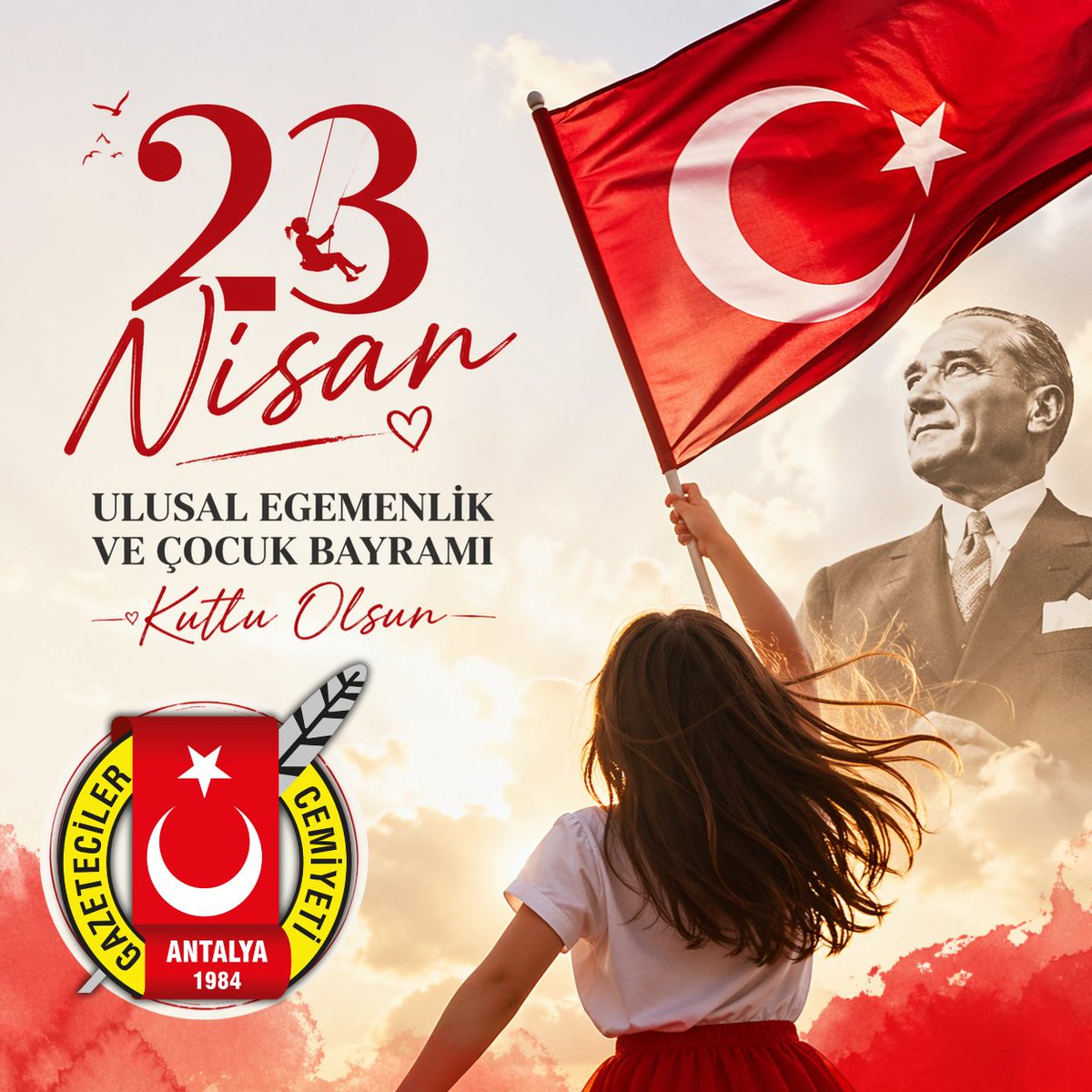 agcantalya's tweet photo. Çocuklarımızın güven içinde büyüdüğü, huzurun ve sevginin hâkim olduğu bir dünya dileğiyle başta çocuklarımız olmak üzere tüm milletimizin 23 Nisan Ulusal Egemenlik ve Çocuk Bayramı’nı kutluyoruz.

#23ni̇san #🇹🇷 https://t.co/KcrhxH5hSM