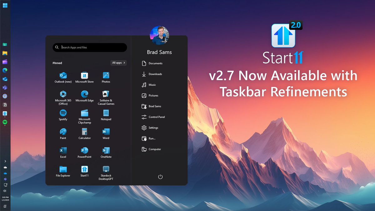 Stardock's tweet image. Start11 2.7 now available with taskbar improvements and compatibility with upcoming Windows 11 updates: stardock.com/news/541377/st…

#Software #Productivity