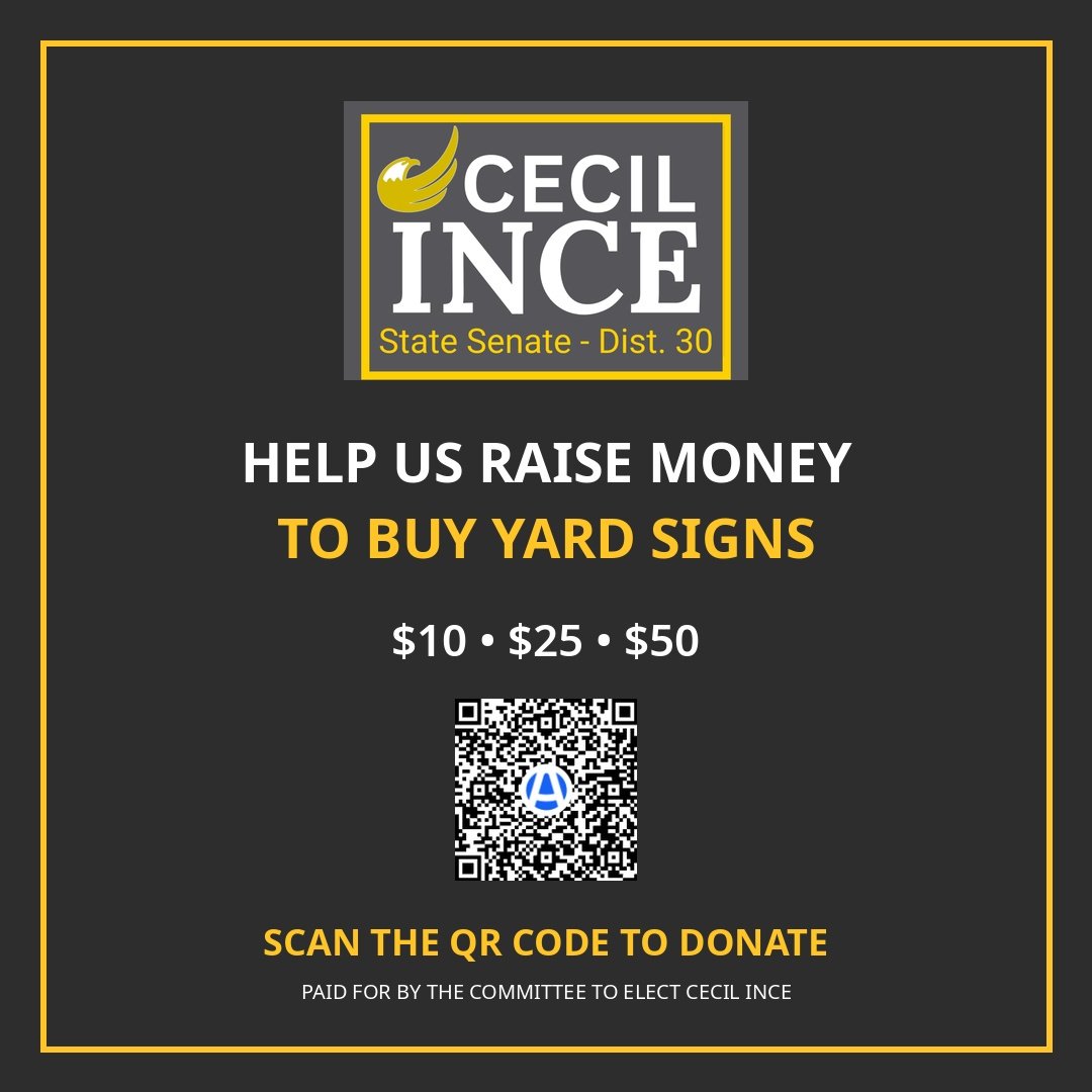 voteCecilInce's tweet photo. Please help us raise money for yard signs https://t.co/chhfy1JVLo