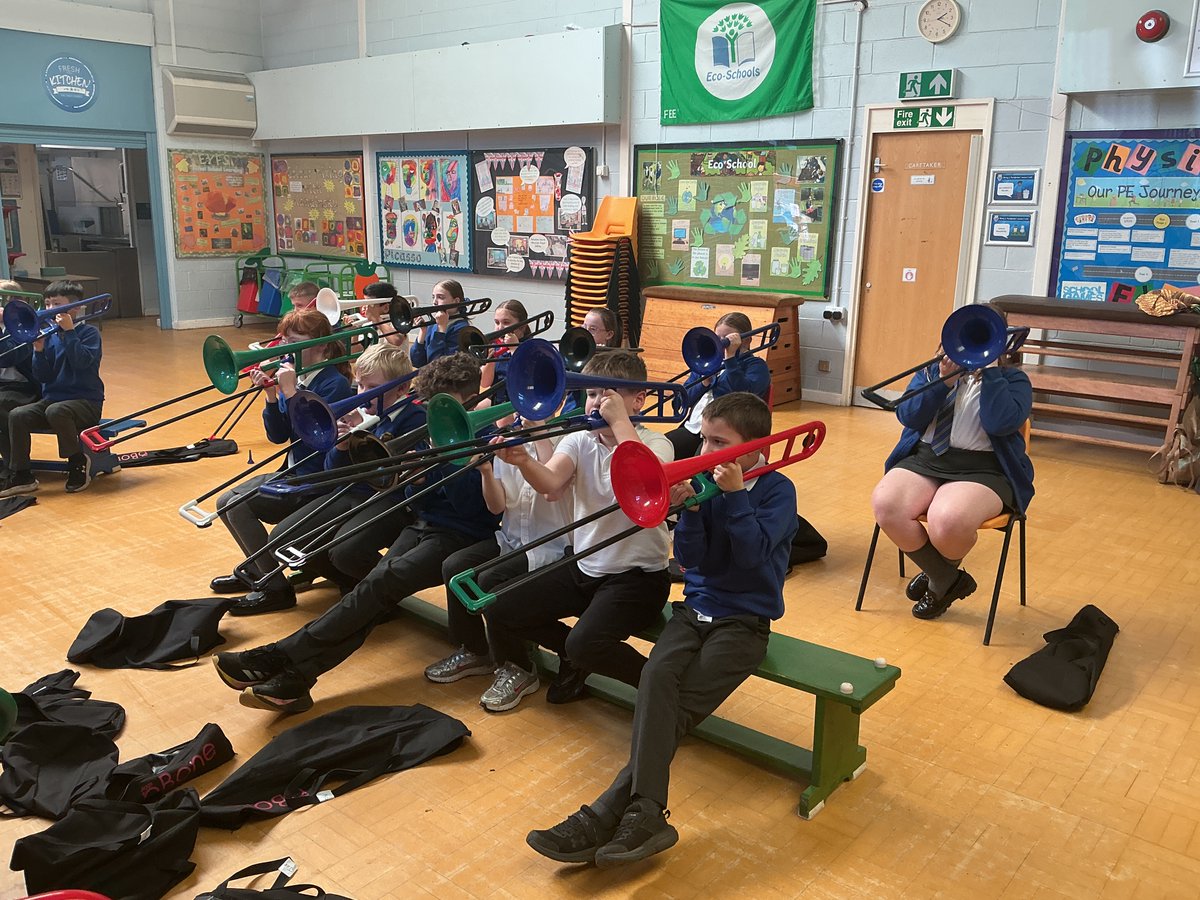 Parkfield's tweet image. #Y5 enjoyed starting their P-Bone instrumental lessons this afternoon. #Music