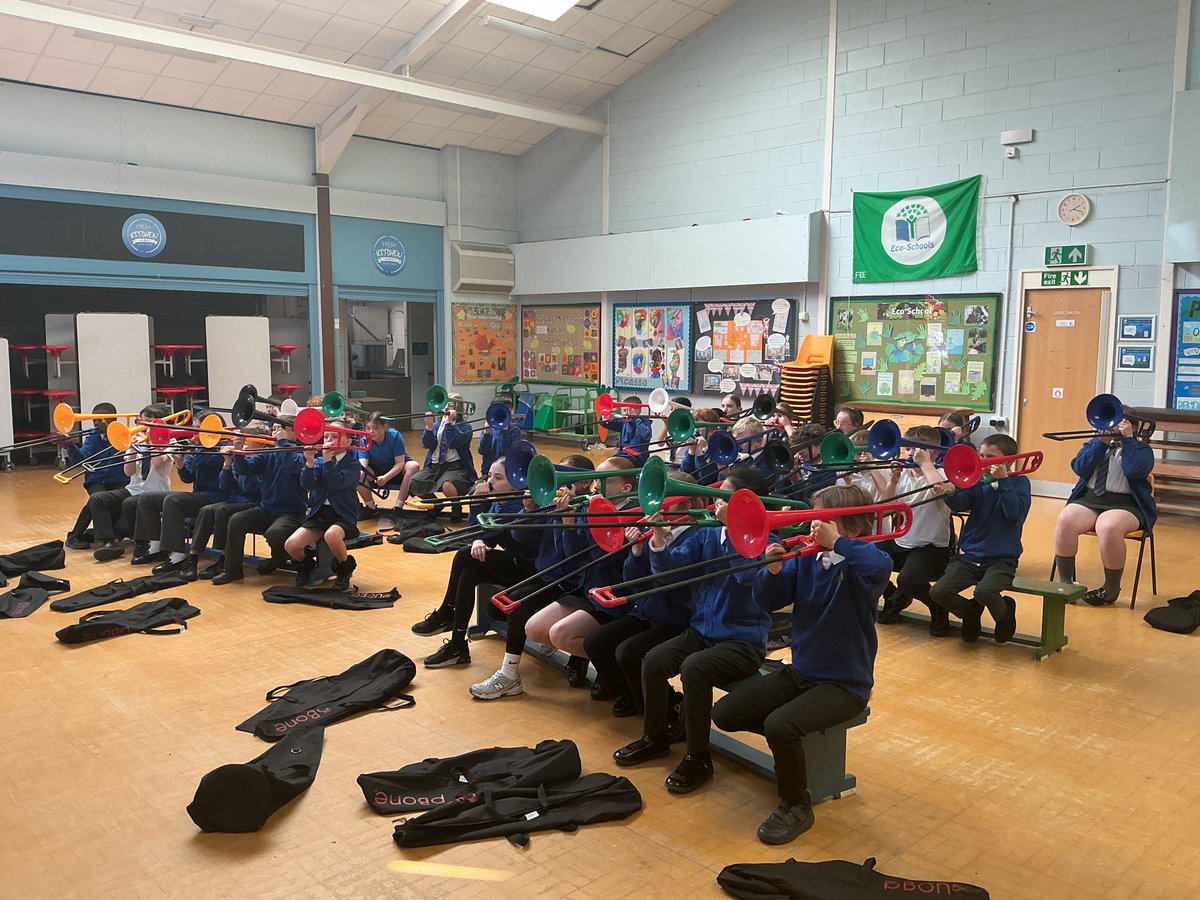 Parkfield's tweet image. #Y5 enjoyed starting their P-Bone instrumental lessons this afternoon. #Music