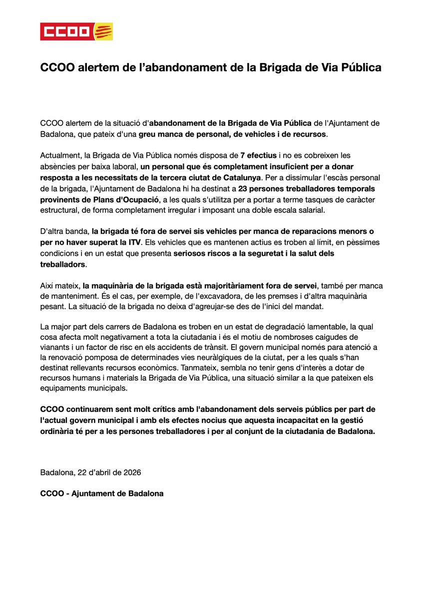 @LaCCOOtorra [CCOO Ajuntament de Badalona] tweet media