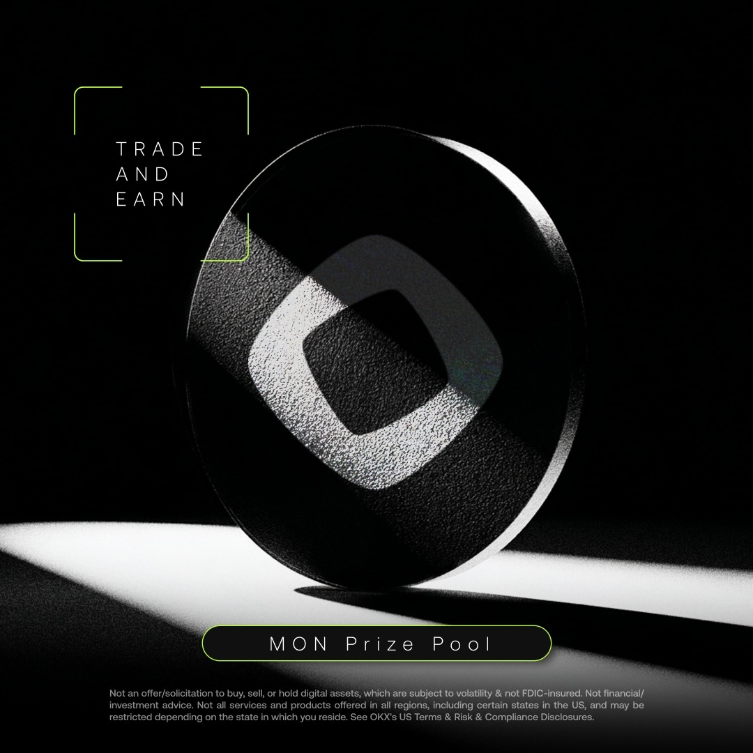 okx's tweet photo. $MON is available in our global Spot markets.

@Monad is a Layer 1 blockchain that aims to improve scalability while maintaining compatibility with the EVM.

Opt in to the 15M MON Trade-&amp;-Earn event now ↓
