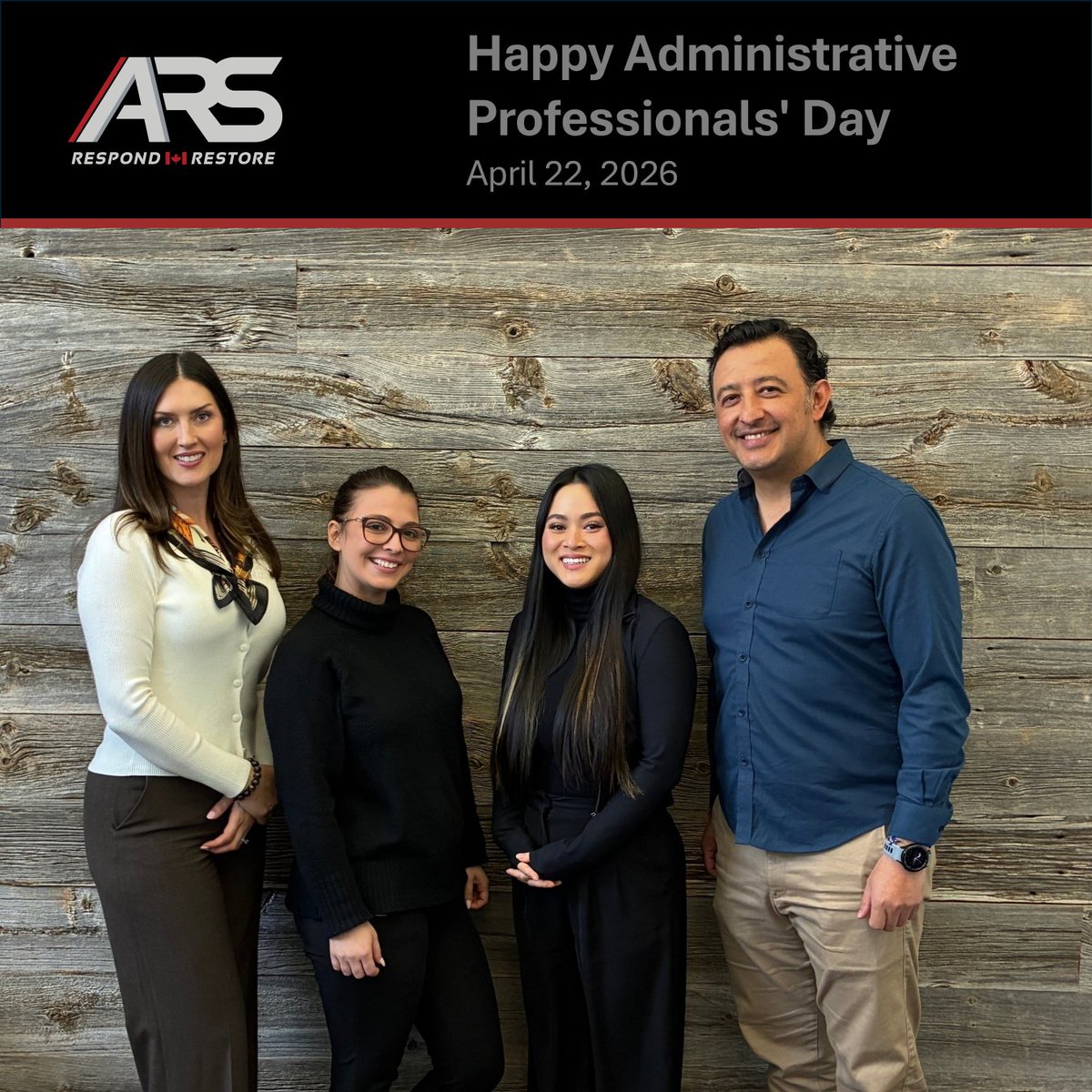 arsrespond's tweet photo. This #AdministrativeProfessionalsDay, we are proud to recognize the incredible individuals who keep our offices, sites, and operations running like clockwork.

#AdminDay2026 #RestorationCanada #ProfessionalExcellence #ARSResponds https://t.co/HZJZxZUe2r