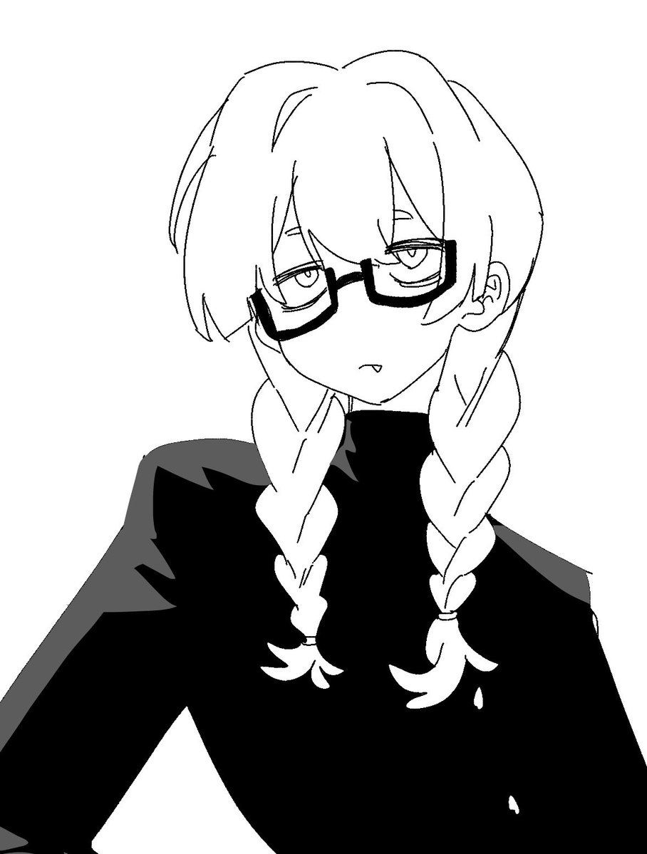 学ランおさげメガネ男子