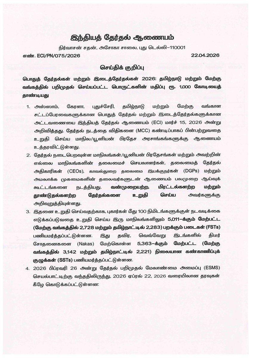 Chief Electoral Officer Tamil Nadu tweet media