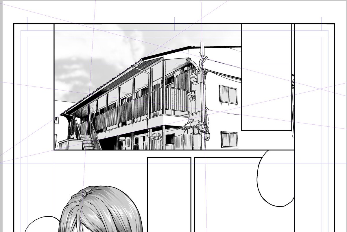 自分の宣伝しつつ師匠の背景を手伝ってる。
描きおこしの時間はないのでトレス 