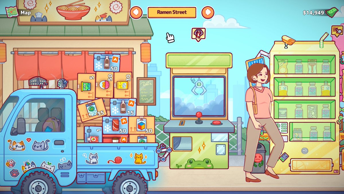 rogueducknet's tweet image. 3 days to go.

you come for vending machines…

then you’re restocking a truck,
playing arcade games,
and fishing between sales 📦✨

Vending Machine Co. - April 25
#wishlistwednesday #indiegames