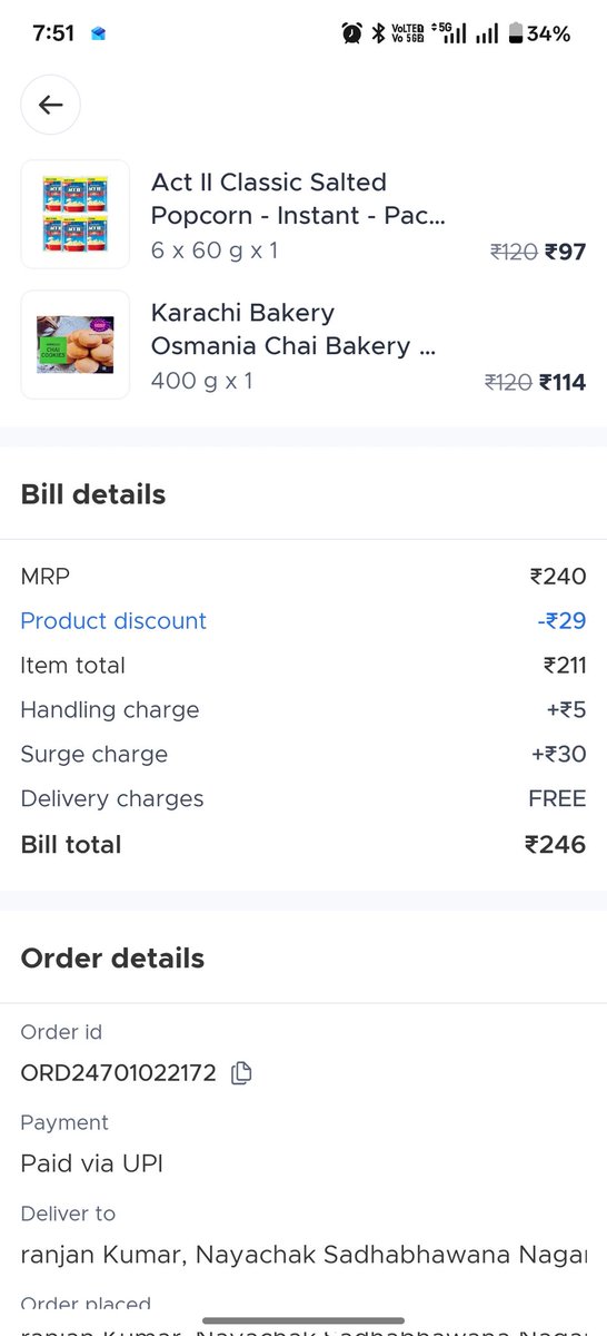 KumarRanjan8194's tweet image. Blinkit 
#Newscam First Discount allows to  customer àfter that add Surge charge apply 🤣🤣🤣🤣