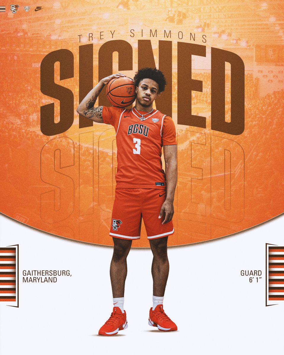 BGSUMBB's tweet photo. 𝓢𝓲𝓰𝓷𝓮𝓭📝

"BGSU Men’s Hoops Inks MEC Player Of The Year Trey Simmons"

🏀Scored Frostburg St. Record 703 Points in '25-26
🏀Ranked 5th in D-II for PPG, 24.2
🏀Shot 48.3% from the field
🏀Lead team in assists, 94
📰: https://t.co/CuYeUR9gB2

#AyZiggy | #FlyAroundandFindOut https://t.co/eKAVrb5jCF