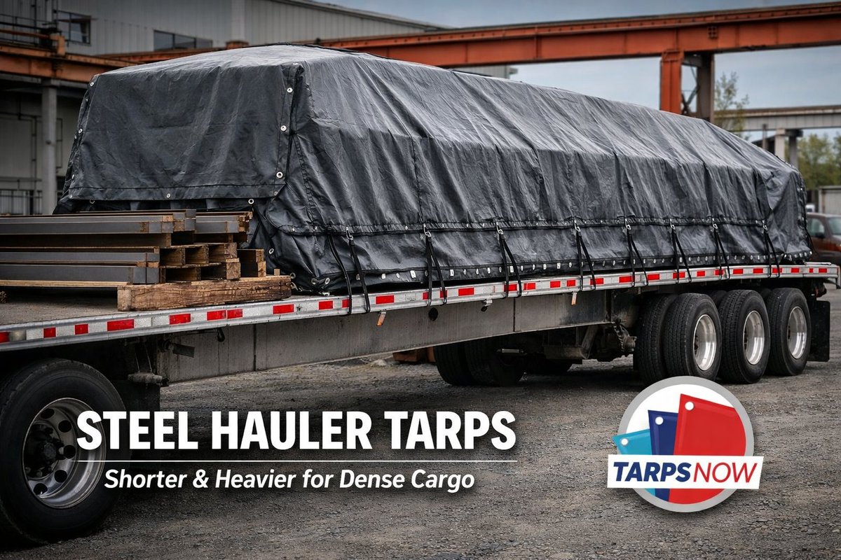 TarpsNow1's tweet image. Steel Hauler Tarps (zurl.co/PNYMy ) are shorter and heavier than Lumber Tarps, built for dense cargo and tough hauling conditions. Reliable protection where it matters most.

#SteelTarps #Flatbed #Trucking #Freight #TarpsNow