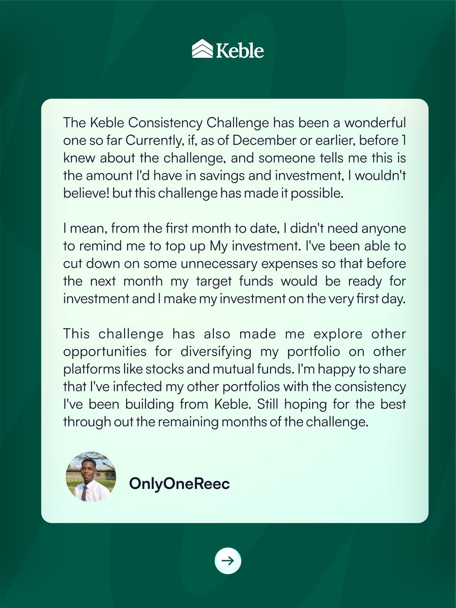 KebleHQ's tweet photo. Small amount, big discipline.

That’s the ₦5K Challenge.

Not just about returns, but building a lasting habit.

Q2 registration closes this month.

Start now👇

https://t.co/CBuxswmd7G

#5kchallenge #5K #keble https://t.co/fy578V8Xbq