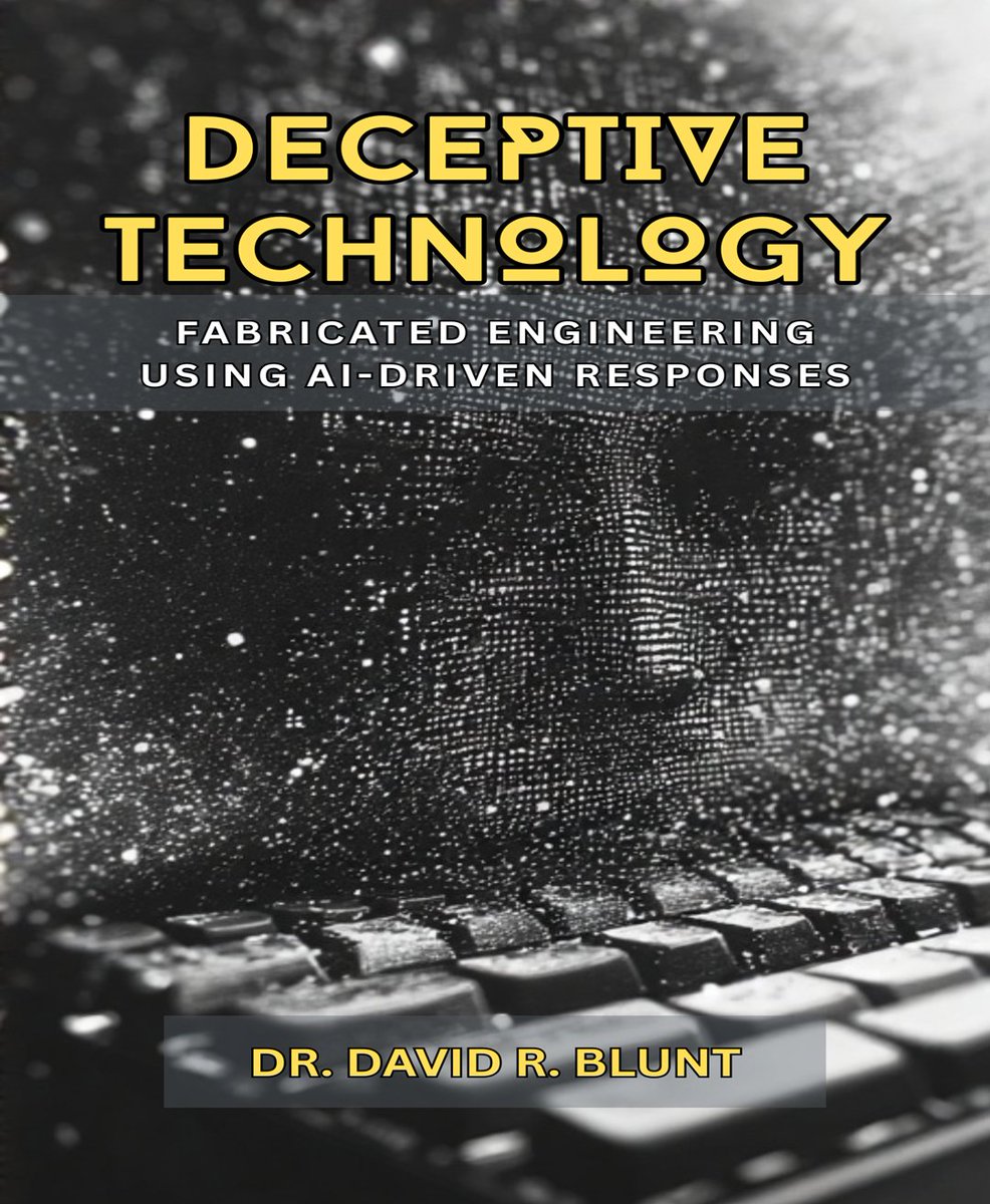 ChurchJunction1's tweet image. * New release: DECEPTIVE TECHNOLOGY: FABRICATED ENGINEERING USING AI-DRIVEN RESPONSES - Humans addicted to AI interface is Synthetic Submissive Syndrome (SSS). Explains cause and effect, diagnosis, defense treatment.   amazon.com/DECEPTIVE-TECH… #book  #psychology  #addiction