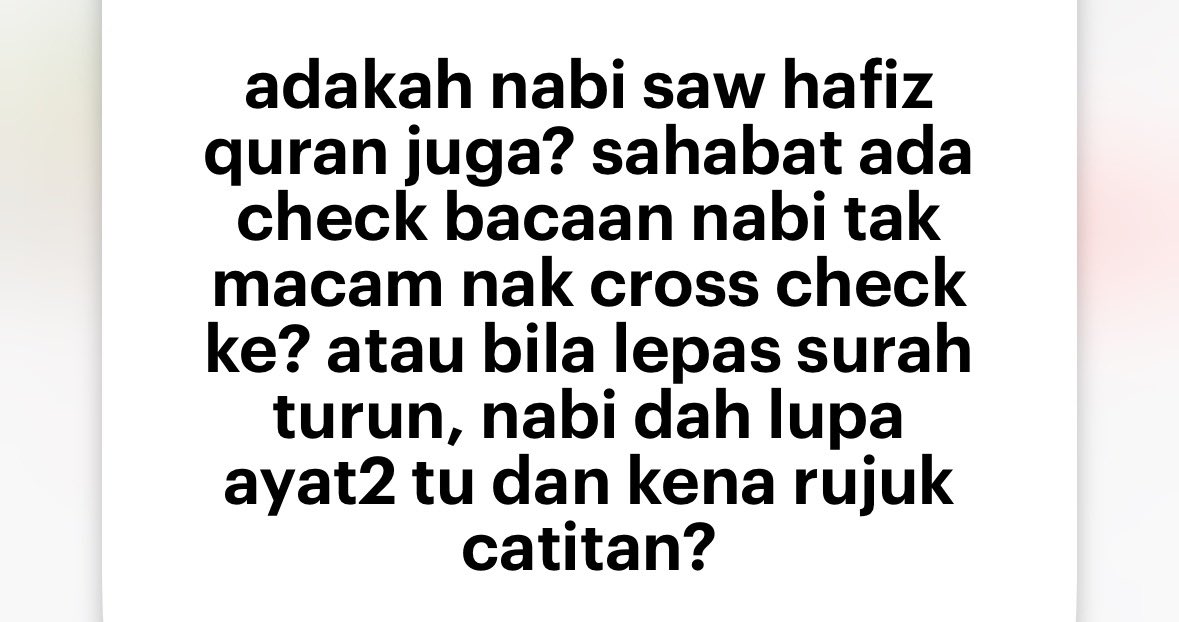 Semestinya. 

Setiap tahun pada bulan Ramadan, Malaikat Jibril akan datang untuk menyemak bacaan Nabi. 

Tahun terakhir, Malaikat Jibril datang sebanyak dua kali pada bulan Ramadan.

Nabi beritahu Fatimah, baginda faham bahawa itu adalah tanda baginda akan wafat tidak lama lagi.
