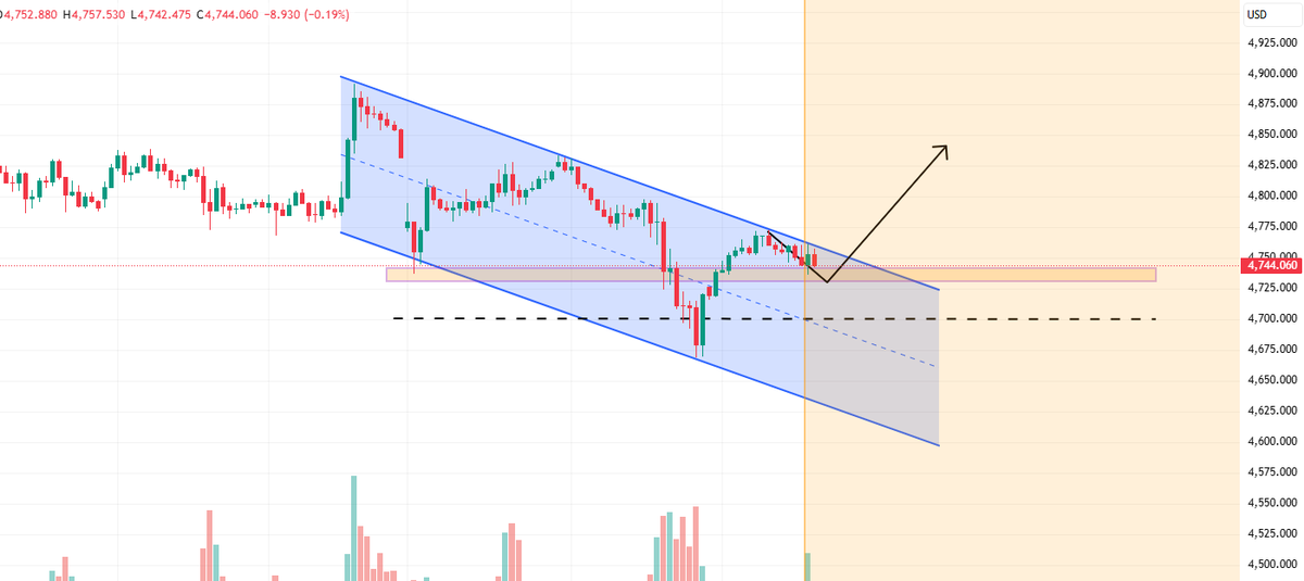#XAUUSD #Gold

$4740; a break below this level could see gold prices accelerate their decline towards the $4700-$4720 area.

A hold above $4730 presents a buying opportunity.

Resistance lies at $4770-$4780. A sustained break above this resistance level with increasing volume