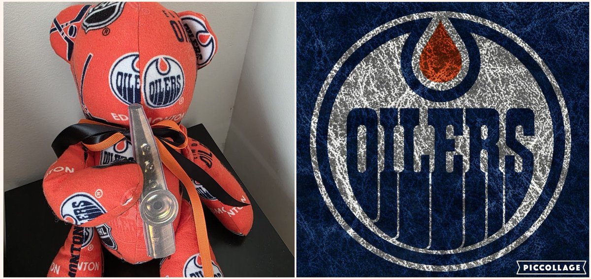 JYM093041's tweet photo. @EdmontonOilers @OilersNation @niallmatter Freddie Teddie says, "...on to playoff game 2 with the Anaheim Ducks, Rogers Place, 10:00PM tonight.  Wish I could be there, but I will have to be content tooting my kazoo.  Go, Oilers! https://t.co/QJSRtG4Q5M
