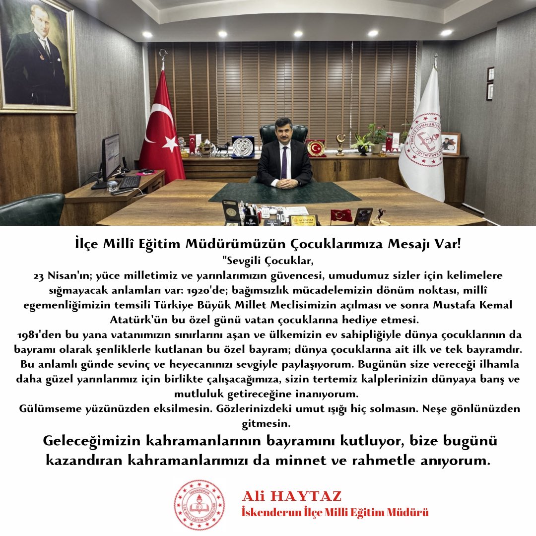 İskenderun İlçe Milli Eğitim Müdürlüğü tweet media