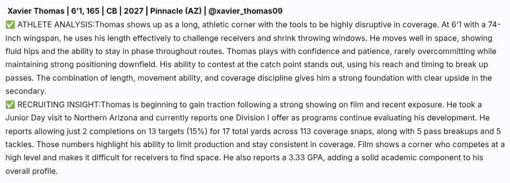 Xavier Thomas, '27 CB tweet media