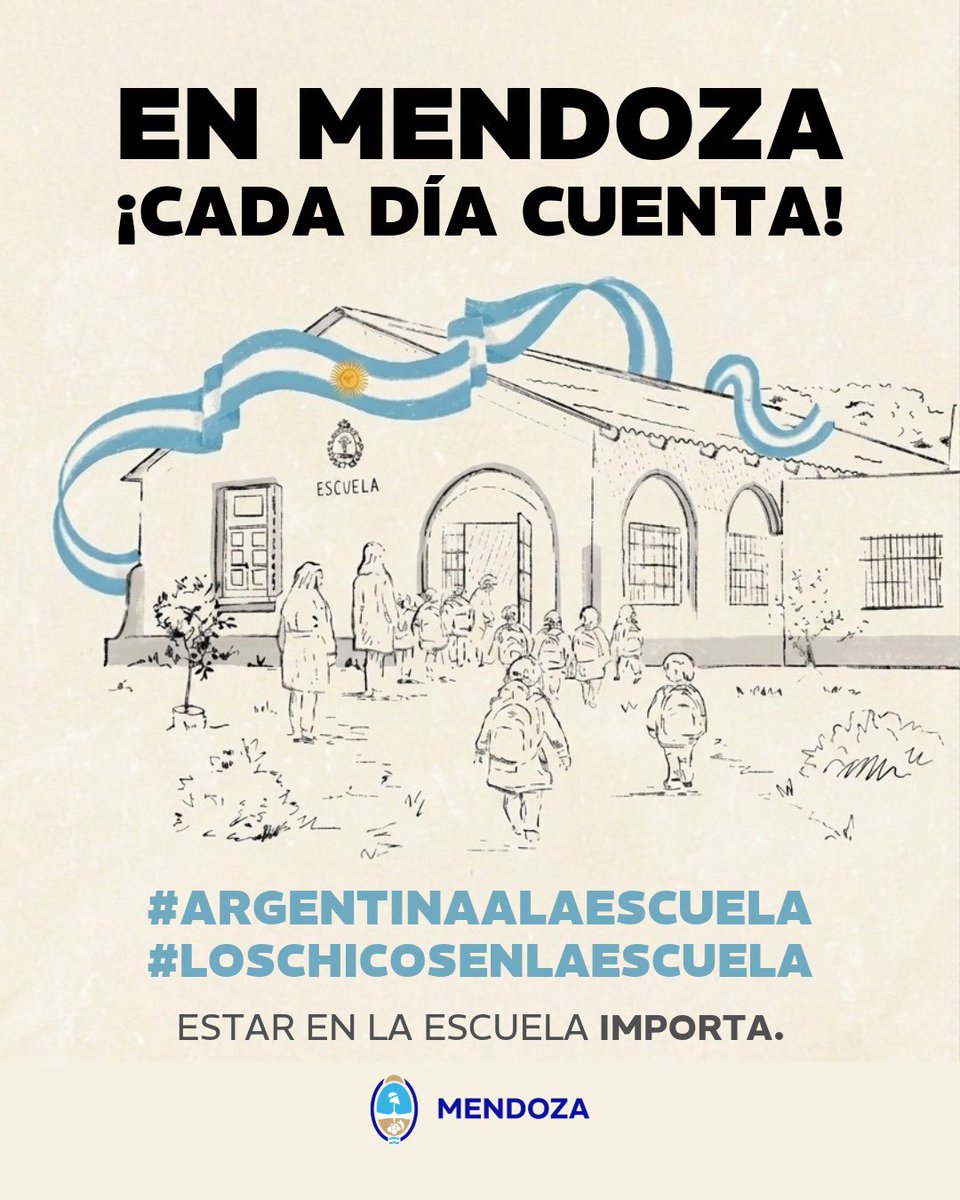 TadeoGZ's tweet photo. En Mendoza cada día cuenta.

Estar en la escuela hace la diferencia en los aprendizajes, en las trayectorias y en las oportunidades que vienen después.

Nos sumamos a la campaña de @ArgxEdu porque la asistencia no es un detalle, es parte central de una mejor educación.

#ArgentinaALaEscuela