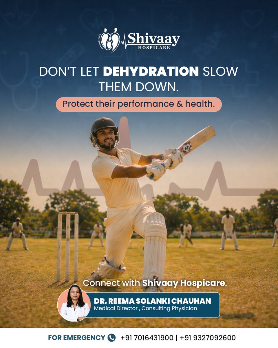 shivayhospicare's tweet image. Heat Doesn’t Just Tire You… It Drains Your Performance.

In extreme Indian heat, your body needs more than just effort - it needs care.

Stay game-ready with expert care at Shivaay Hospicare.
For Emergency
📞 +91 70164 31900 

#StayHydrated #Summerleague  #Heatwave #Summerstroke