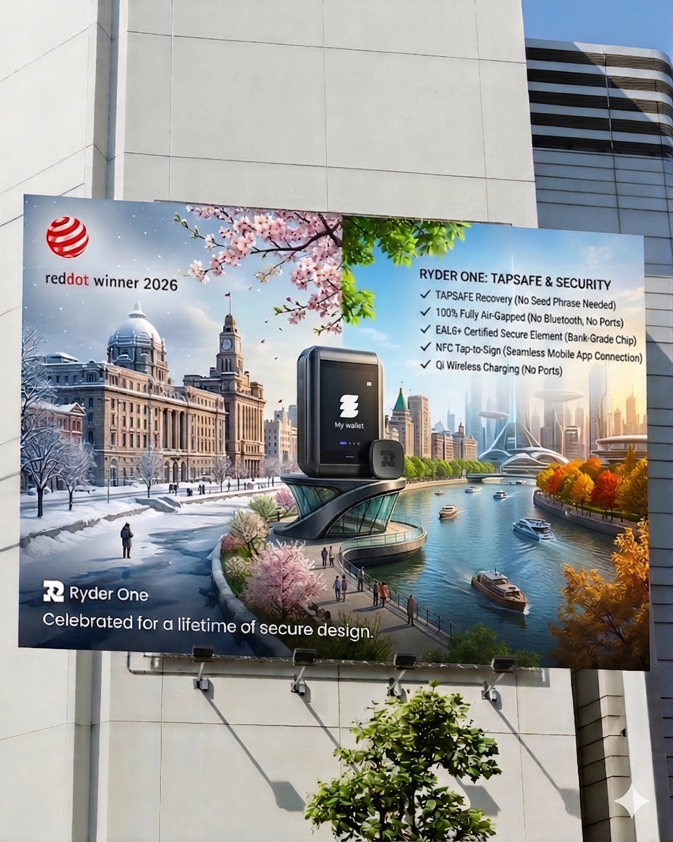ADAMNGAI's tweet photo. @QuentinSaubadu @RyderWallet @louiseivan @nishoutofwater @MarvinJanssen @julneree A minor ardor for RyderOne. Once again congratulations for the Reddot winner 2026~

Secure your assets through every season. ❄️🌸☀️🍁 RyderOne: The ultimate cold wallet for year-round peace of mind. #crypto #security #four_seasons #ryderone #tapsafe @RyderWallet https://t.co/aIDjpIN0Qp