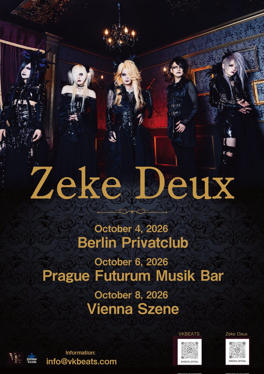 VkBeatsOfficial's tweet image. Don't miss your chance to see Zeke Deux in Europe. 

Tickets available at: 
eventim.de/event/zeke-deu…

oeticket.com/eventseries/ze…

goout.net/cs/listky/zeke…

#concert #v系 #japanese #jmusic #metal #zekedeux #berlin #prag  #wien #fun #バンド