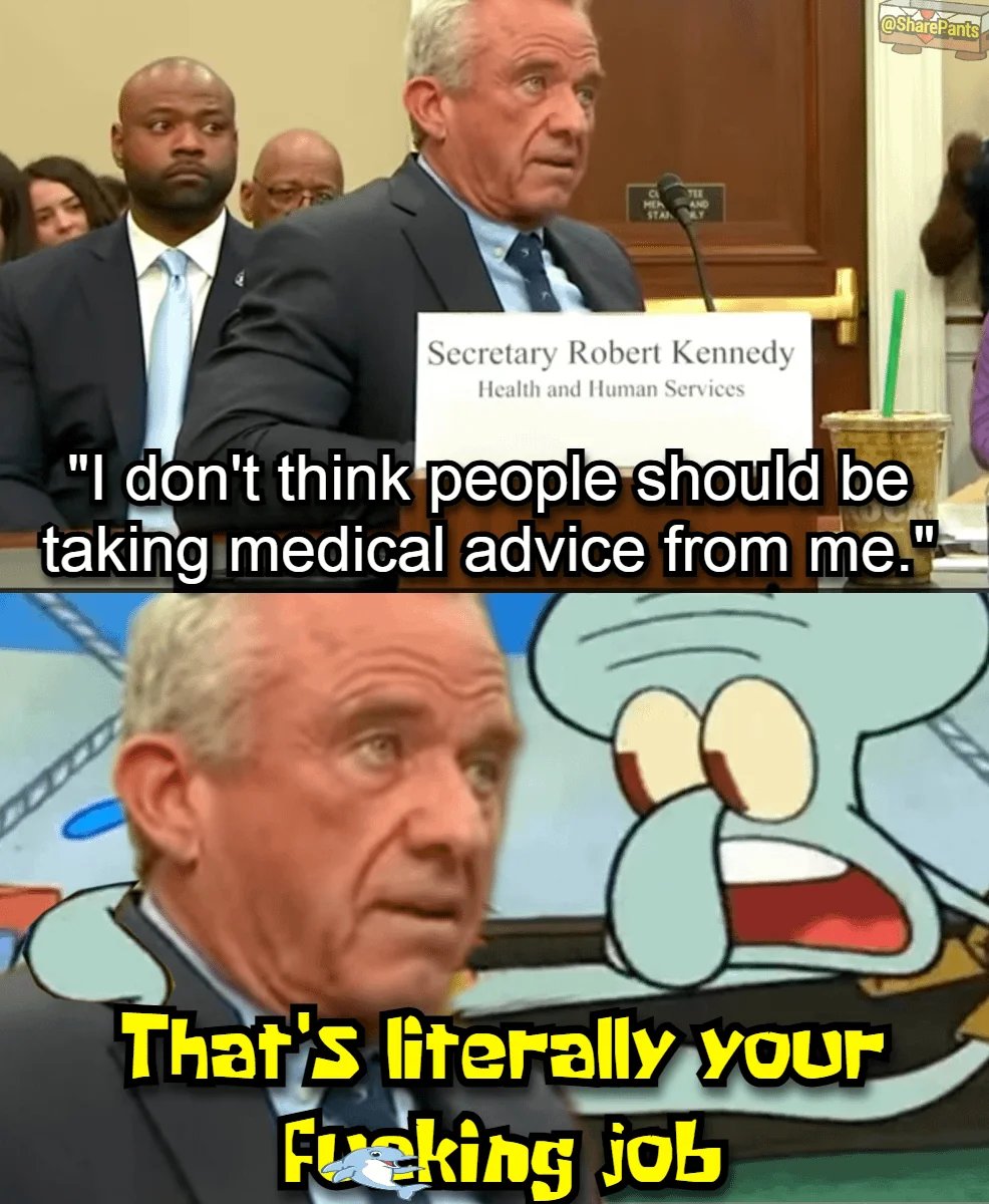 When asked if he would vaccinate his own child for measles, he replied "probably," but immediately added, "I don't think people should be taking medical advice from me".
THAT'S HIS FUCKING JOB.