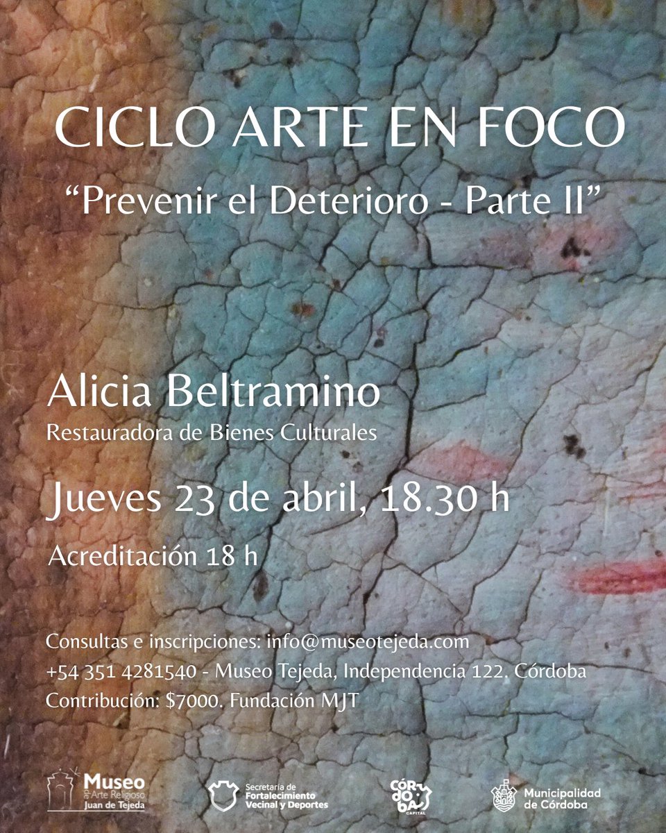MuseoTejeda's tweet photo. Te esperamos! 
Consultas e inscripciones:
info@museotejeda.com | 4281540
.
🔗 Formulario: https://t.co/8NZ4aKfMgK https://t.co/ugbEWj7yF7